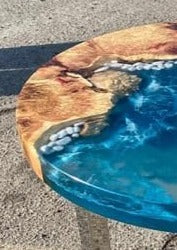 Transparent Blue Resin Table