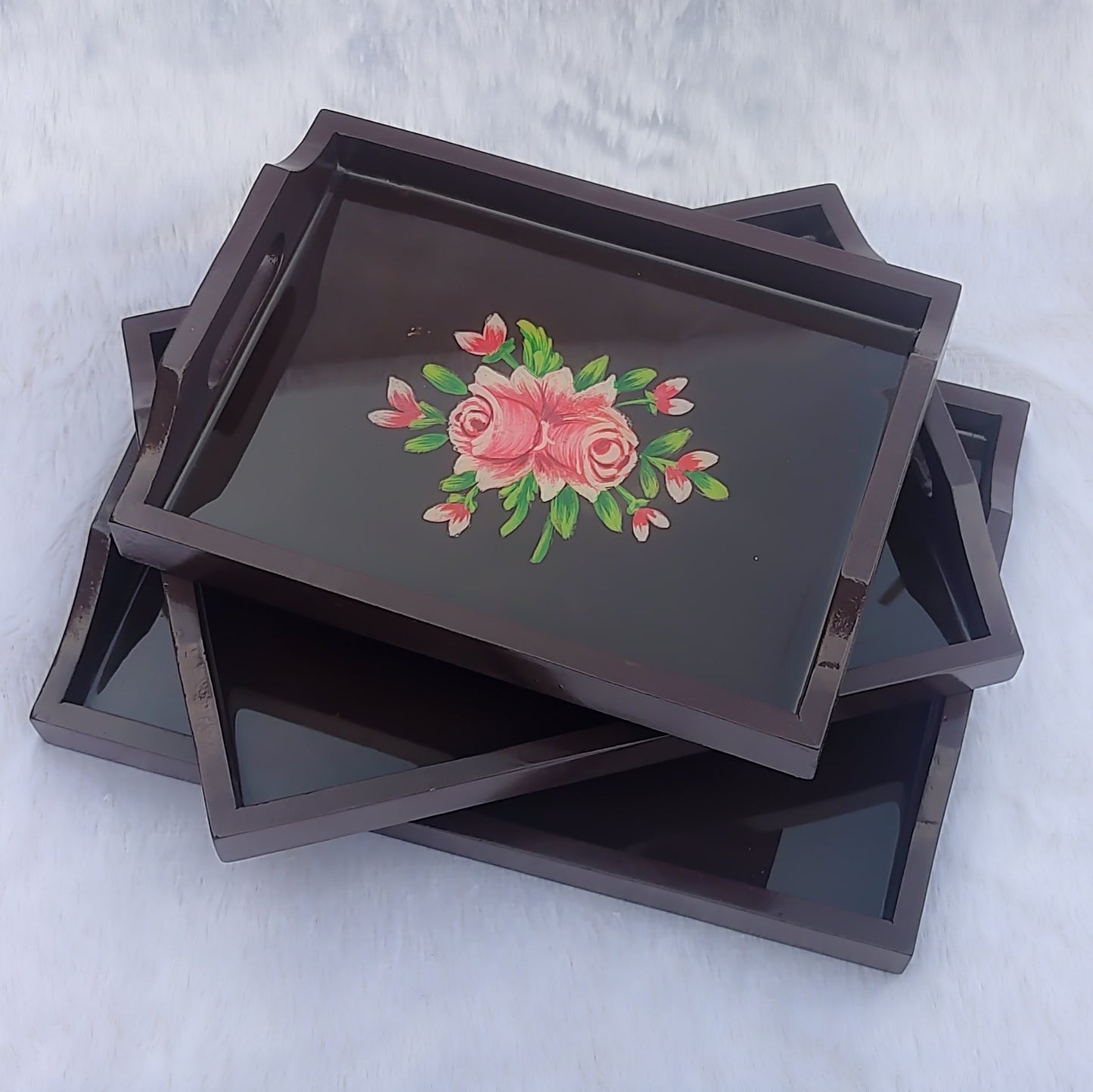 Double Rose Handprint Trays