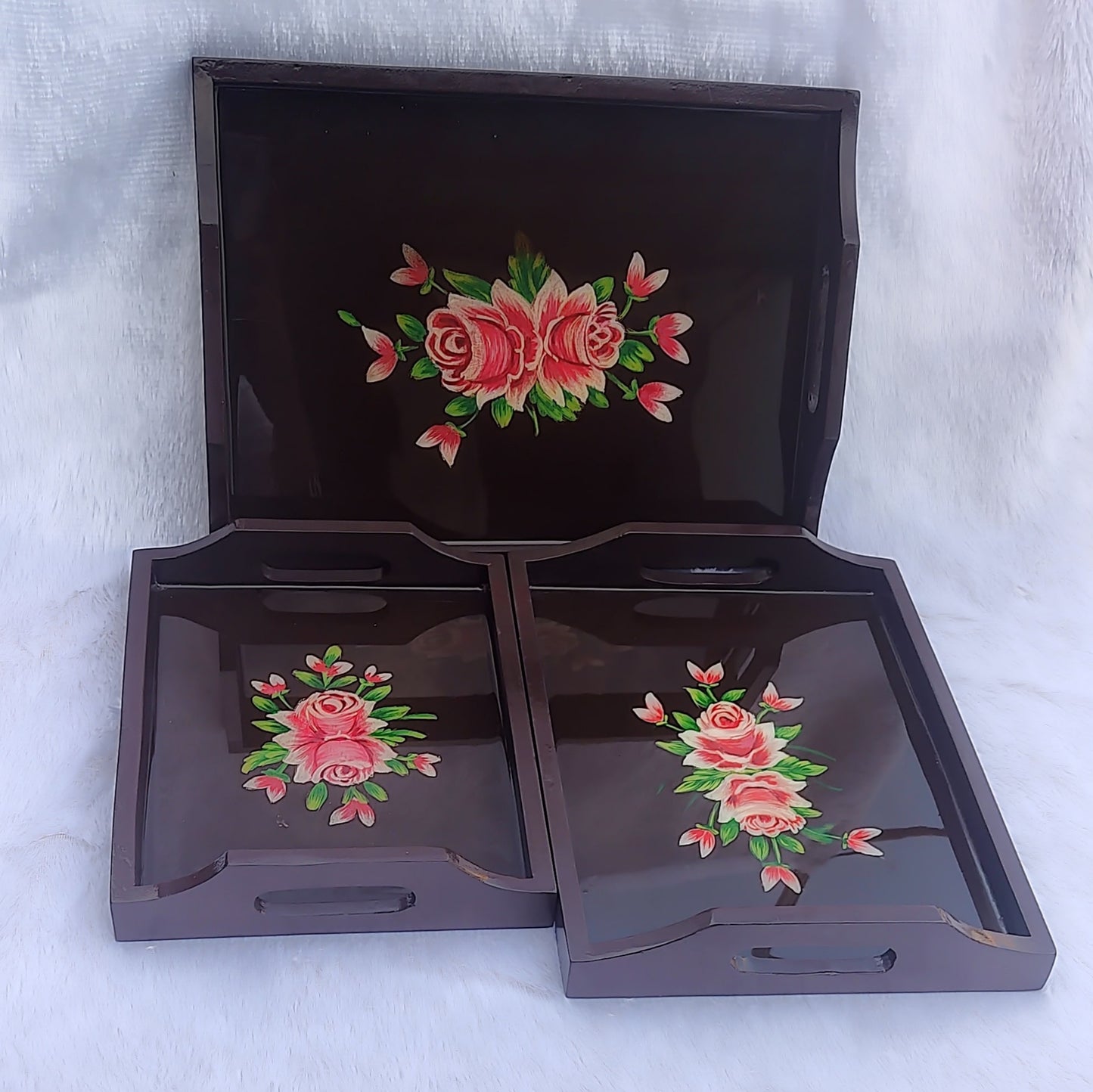 Double Rose Handprint Trays
