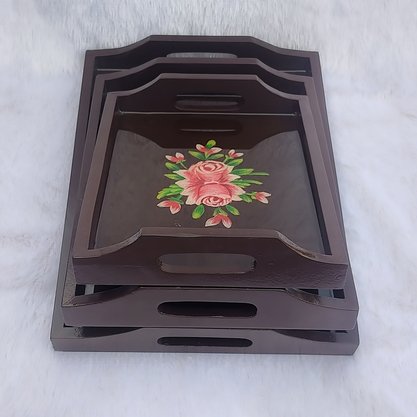 Double Rose Handprint Trays