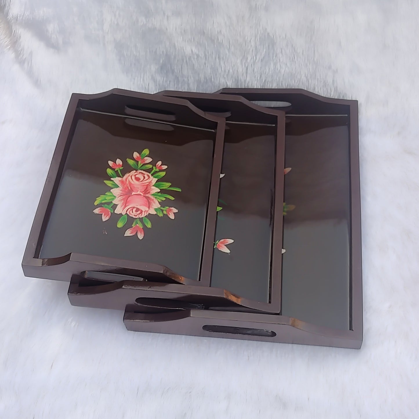 Double Rose Handprint Trays