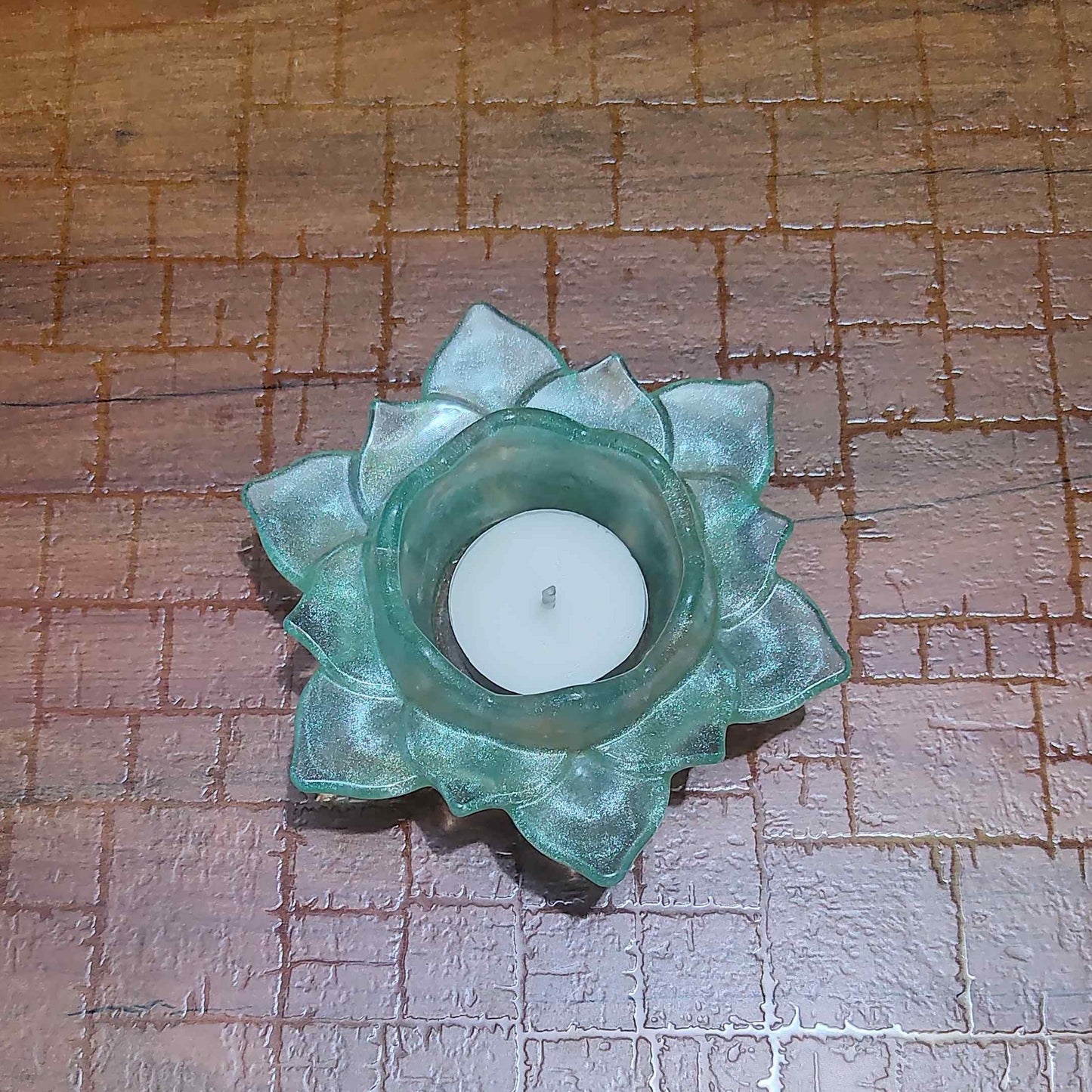 Light Blue Lotus Candle Holder