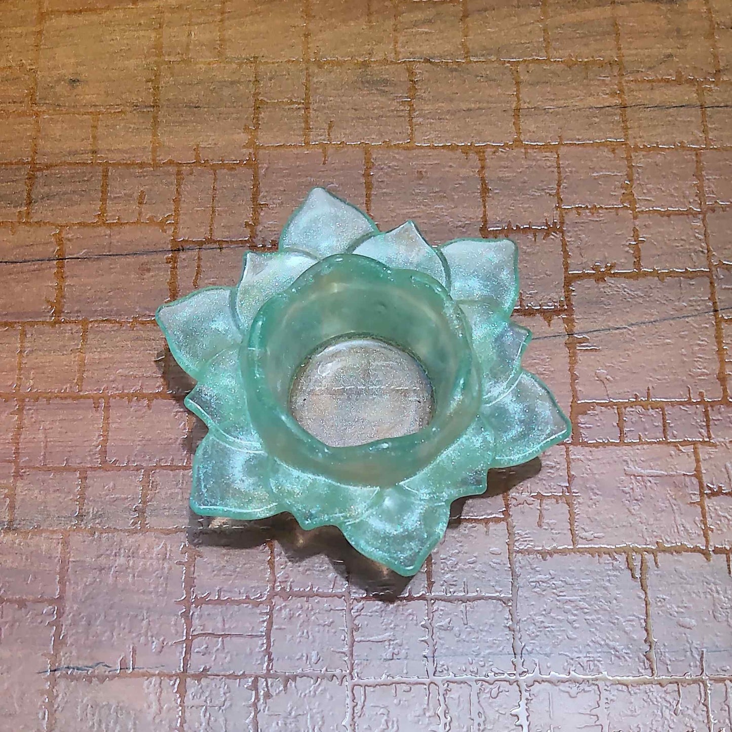 Light Blue Lotus Candle Holder