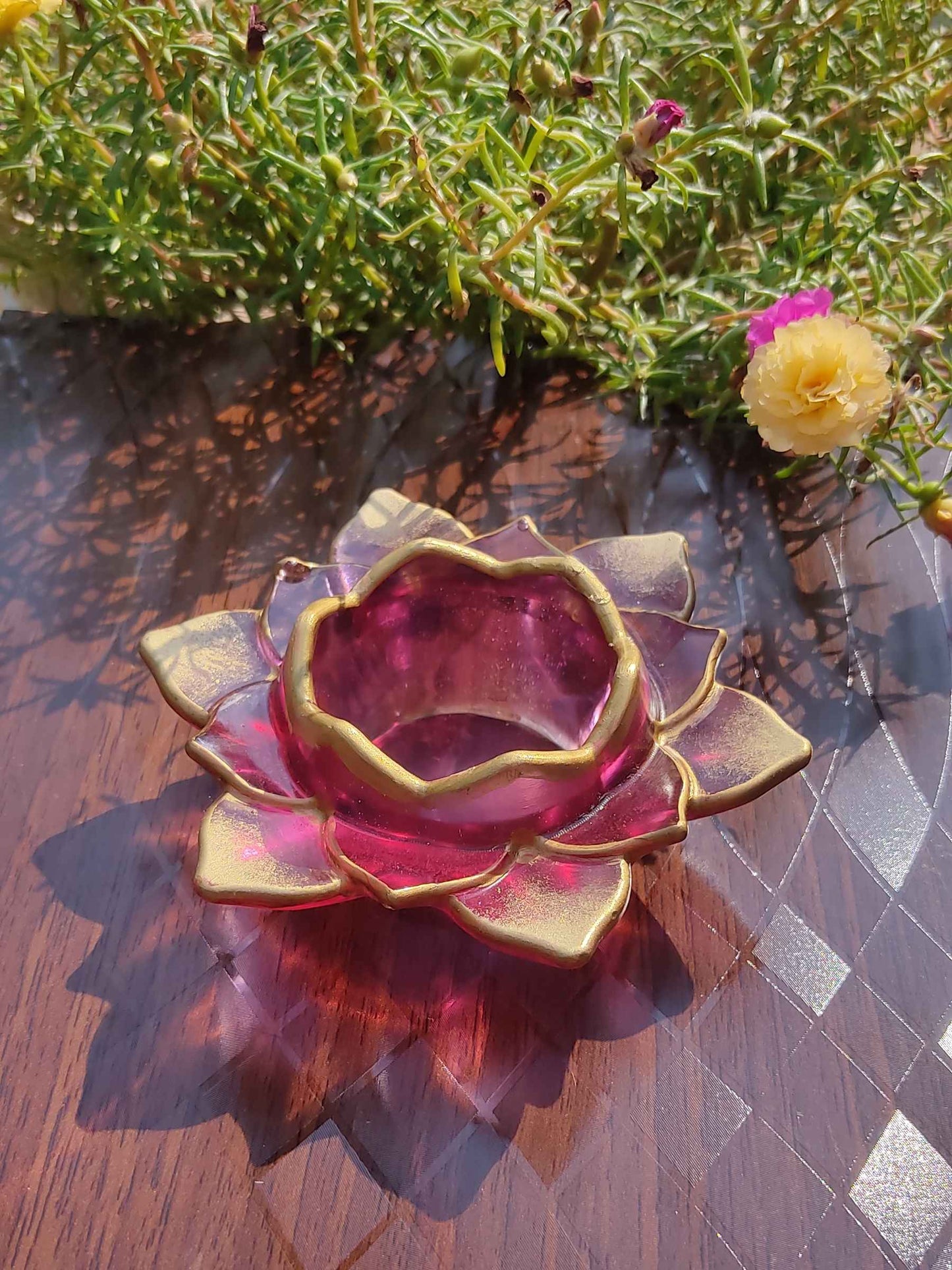 Pink Lotus Candle Holder
