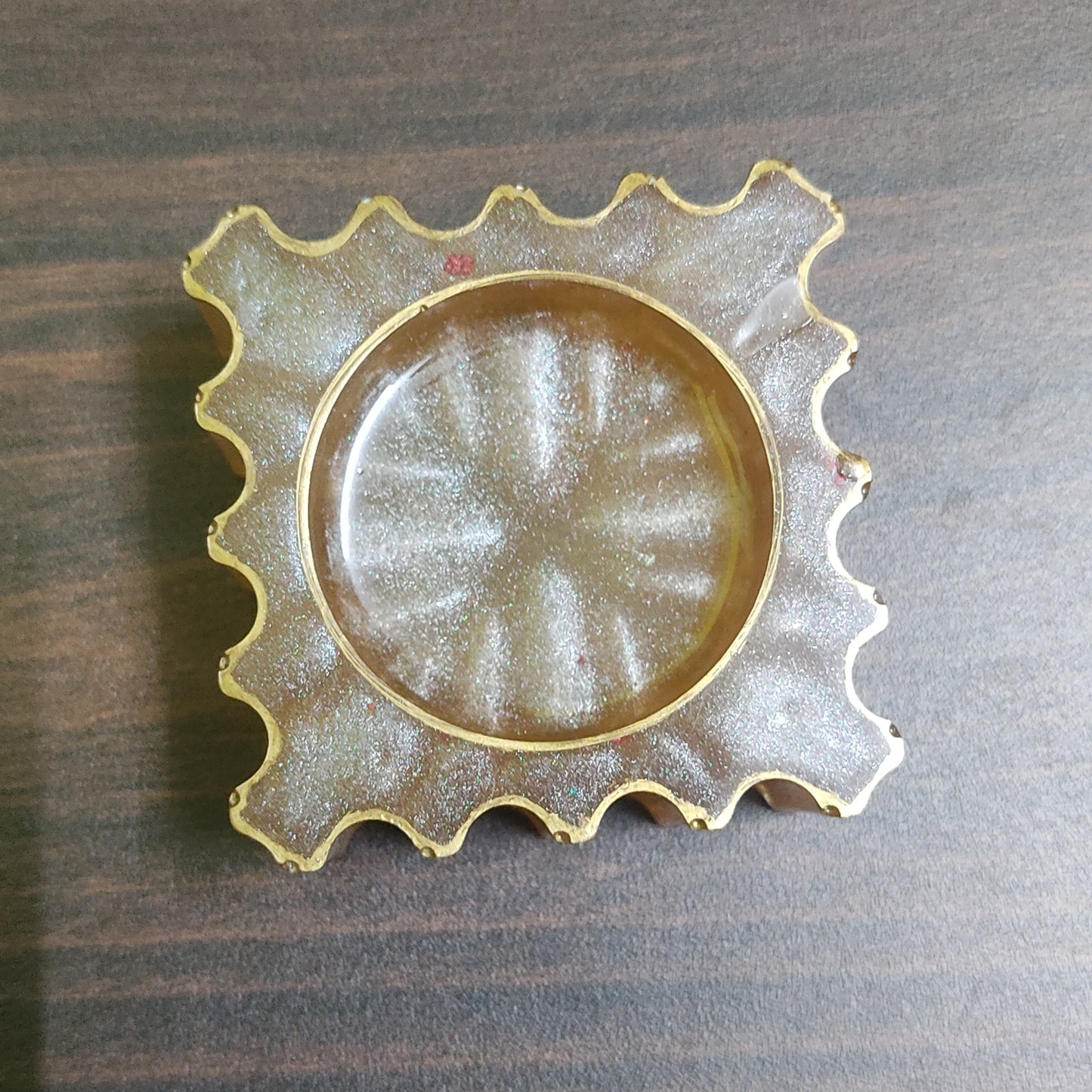 Orange Metallic Square Candle Holder