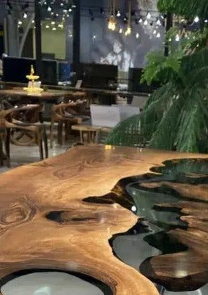 Transparent Wooden Resin Table