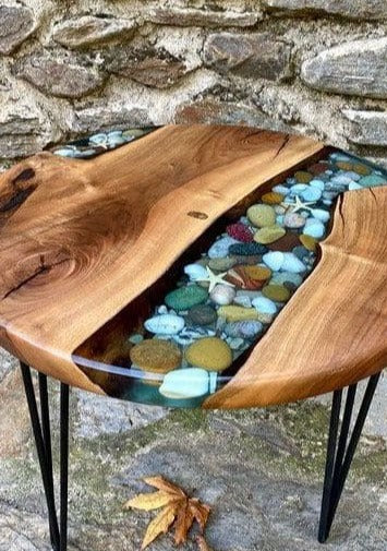 Transparent Wooden Resin Table