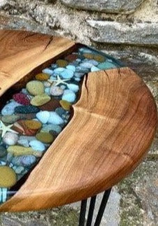 Transparent Wooden Resin Table