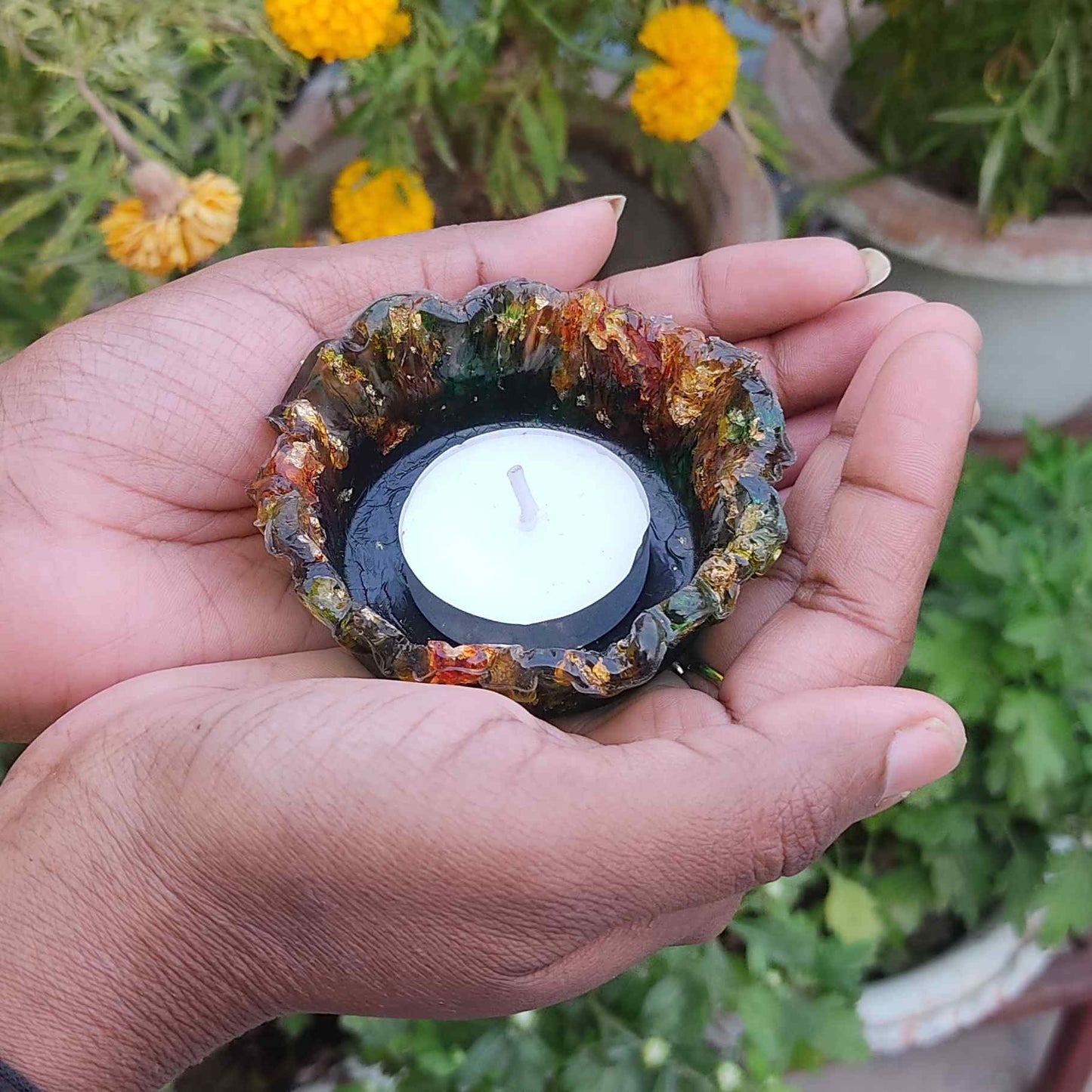 Multi-colour Bowl Candle Holder