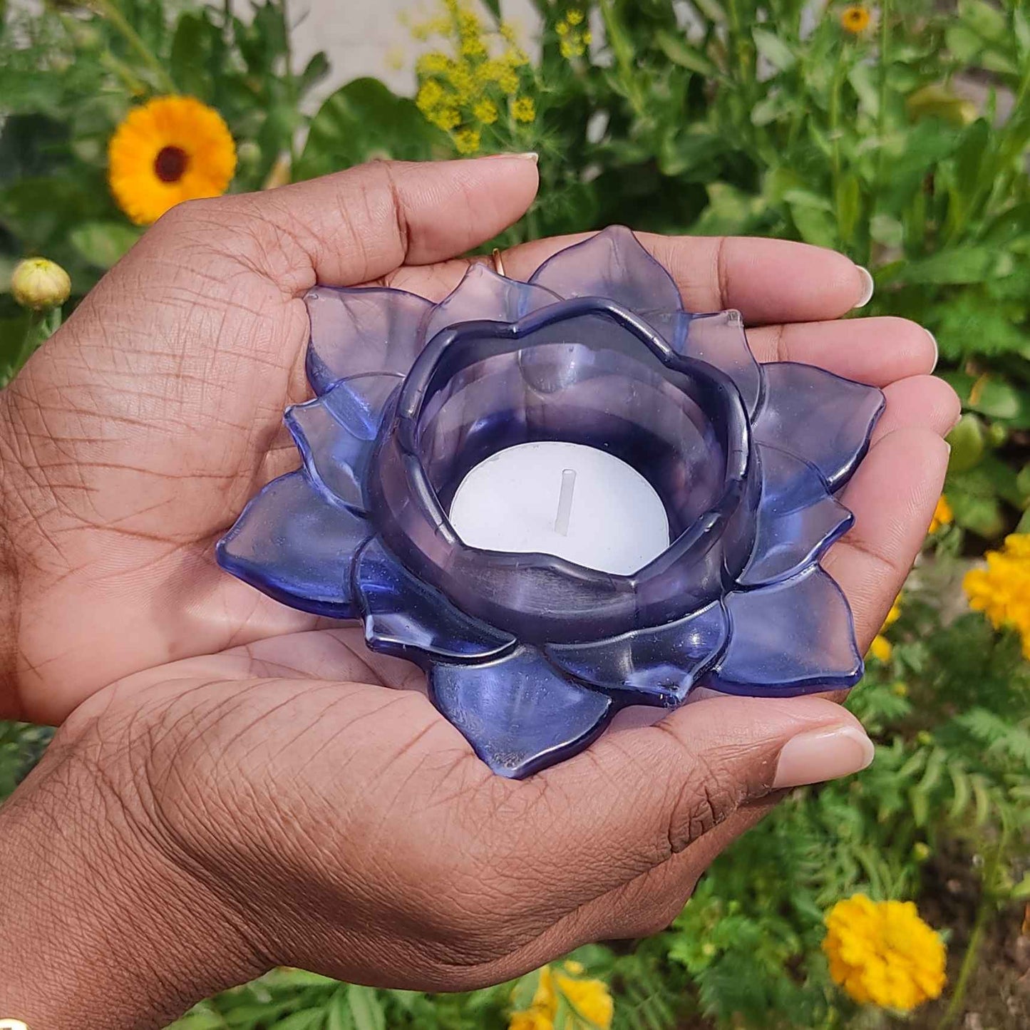 Purple Lotus Candle Holder