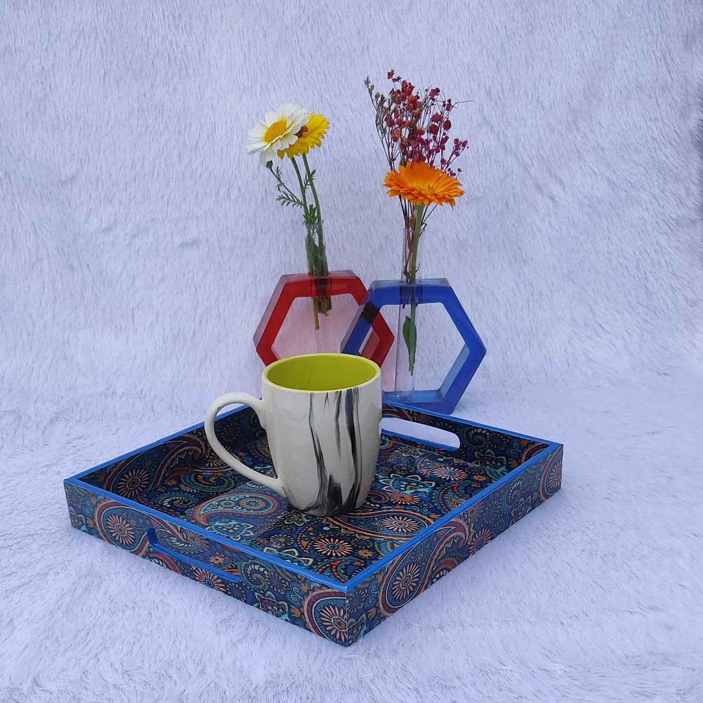 Floral Print With Green Base