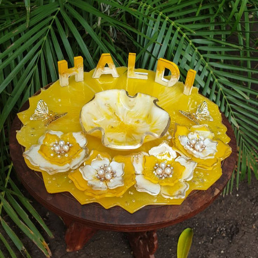 resin haldi platter