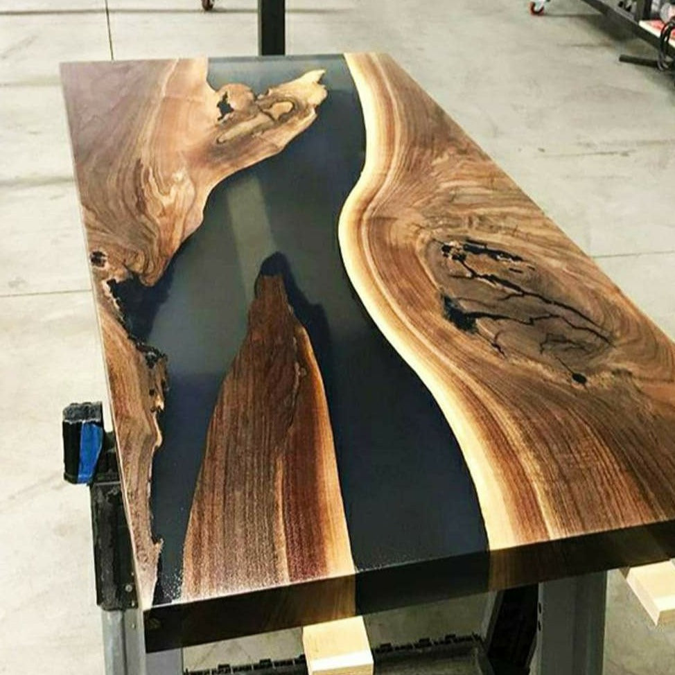 Black Transparent Resin Table