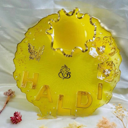 resin haldi platter