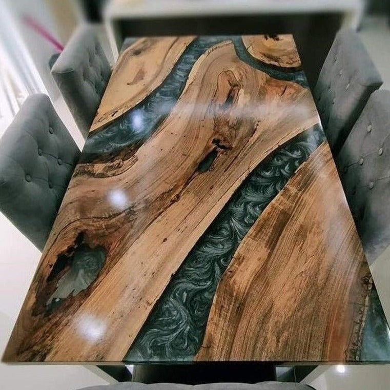 Rustic shop resin table