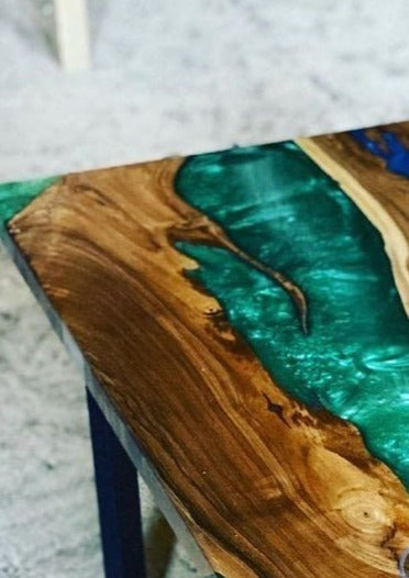 Creative Live Edge Resin Table