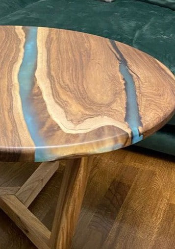 Walnut Wood Resin Table