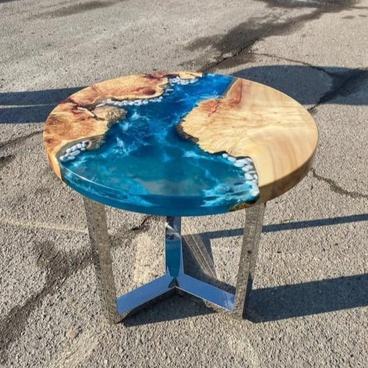 Transparent Blue Resin Table