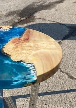 Transparent Blue Resin Table