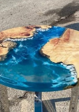 Transparent Blue Resin Table