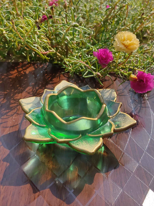 Green Lotus Candle Holder