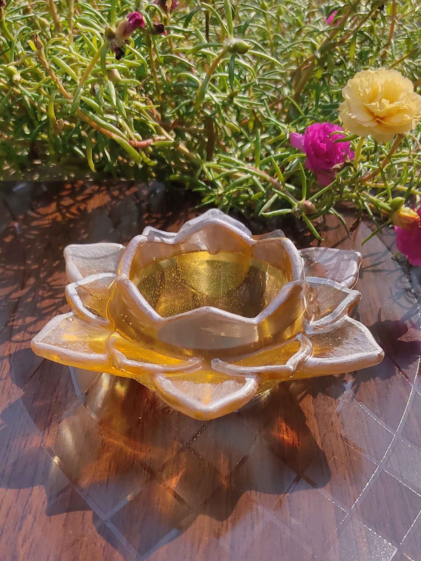 Orange Lotus Candle Holder