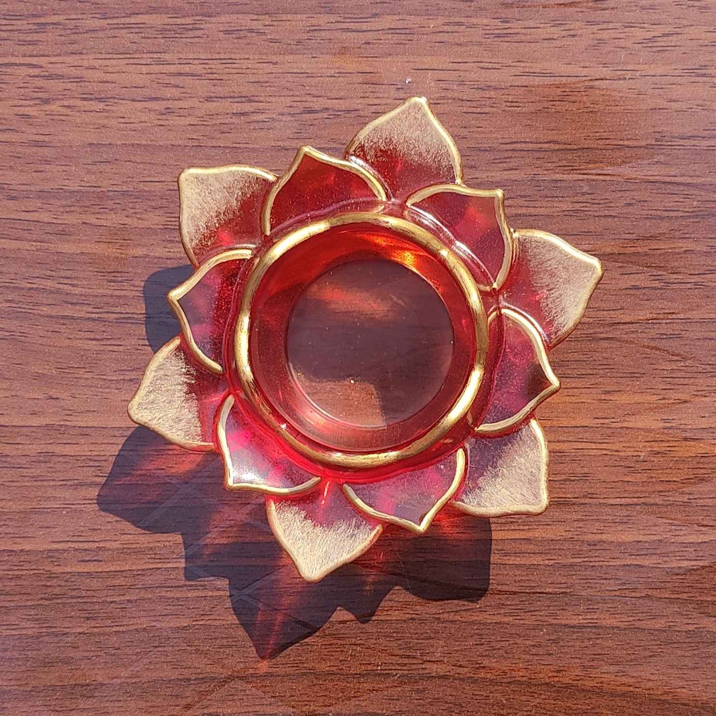 Red Lotus Candle Holder