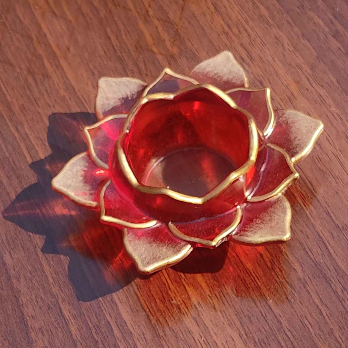 Red Lotus Candle Holder