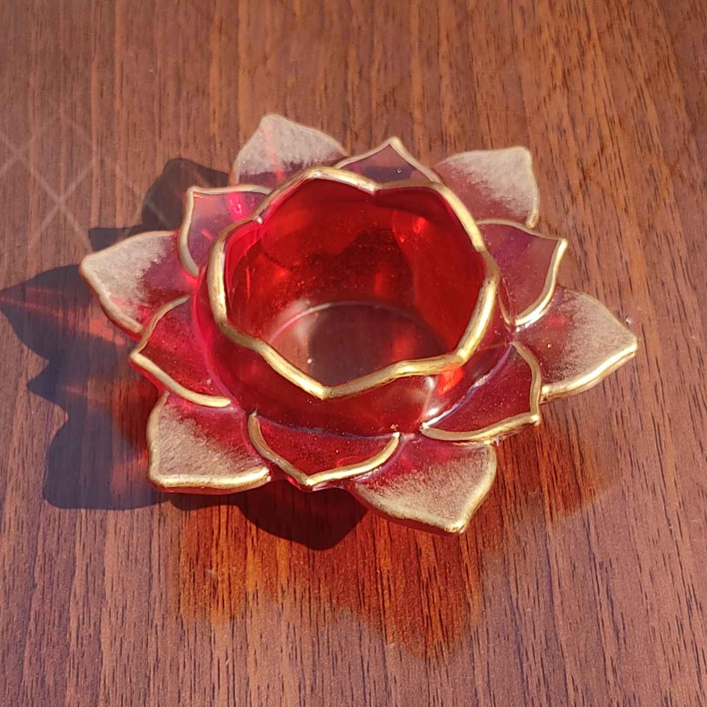 Red Lotus Candle Holder