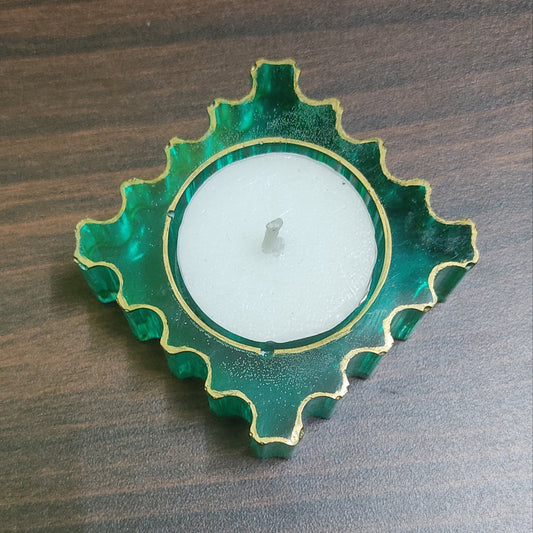 Green Square Candle Holder