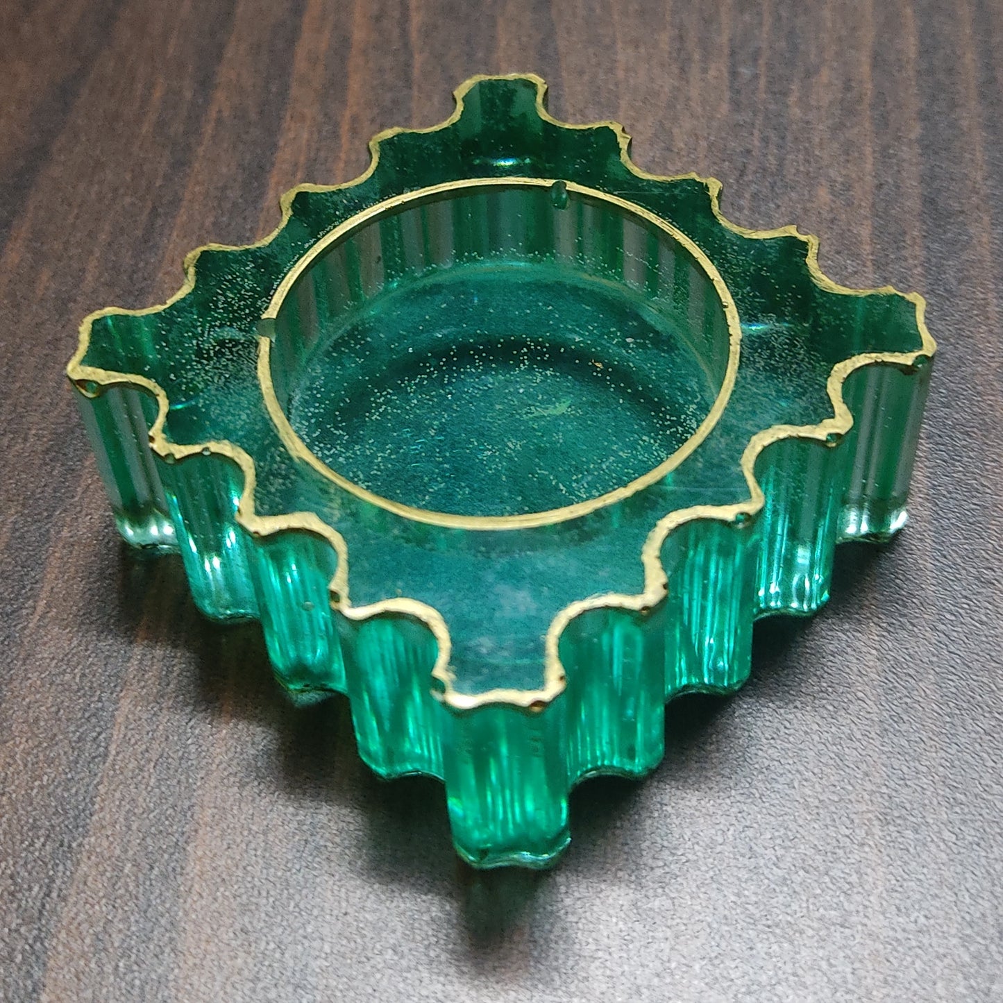 Green Square Candle Holder