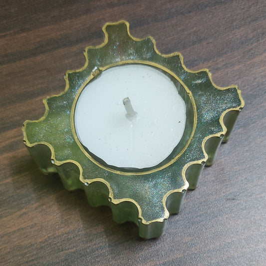 Silver Metallic Square Candle Holder