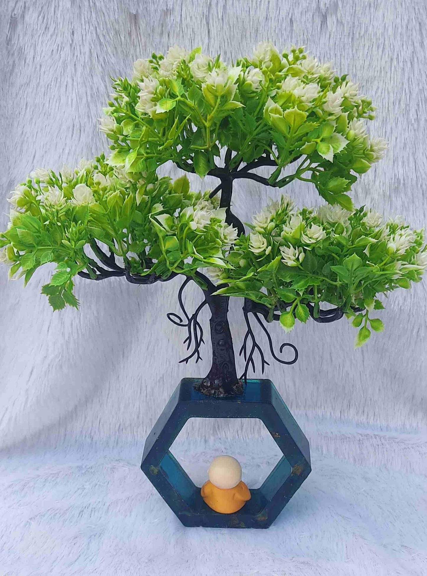 Green Planter Showpiece With Buddha