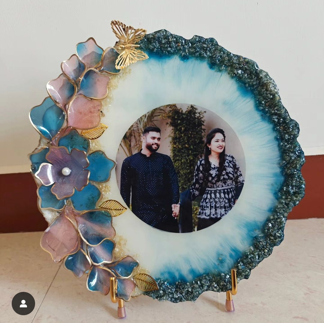 Resin Photo Frame With 3D Flowers