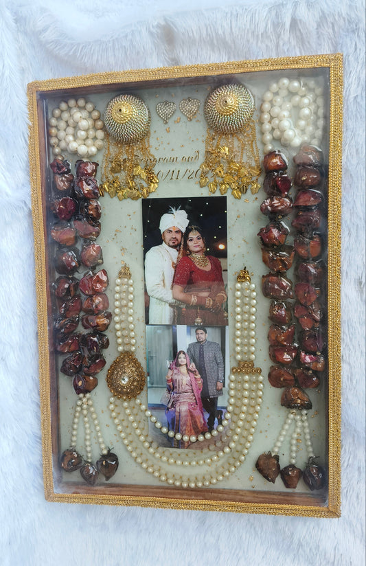 3D Wooden Varmala Preservation Box with Resin