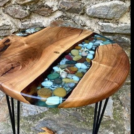 Transparent Wooden Resin Table