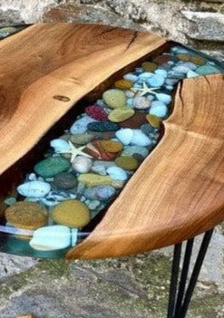 Transparent Wooden Resin Table