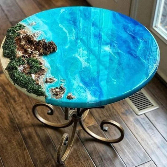 3D Ocean Patter Resin Wood