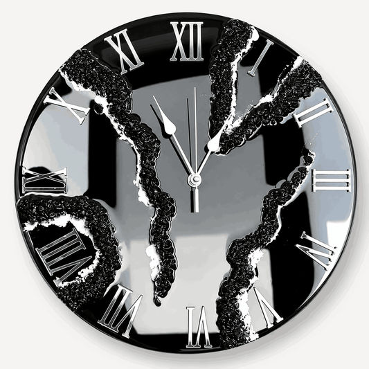 black-white-geode-resin-wall-clock-front