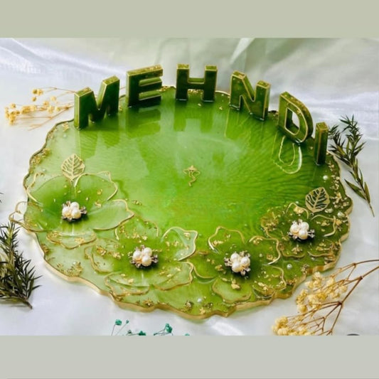 Resin Mehndi Platter