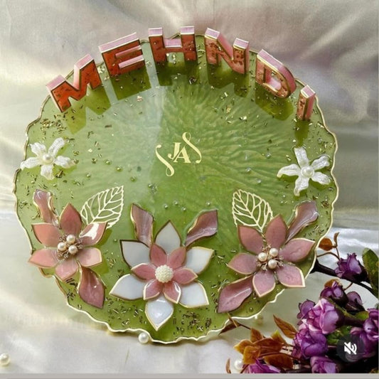 Resin Mehndi Platter