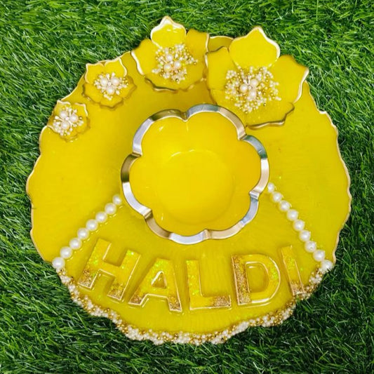 resin haldi platter