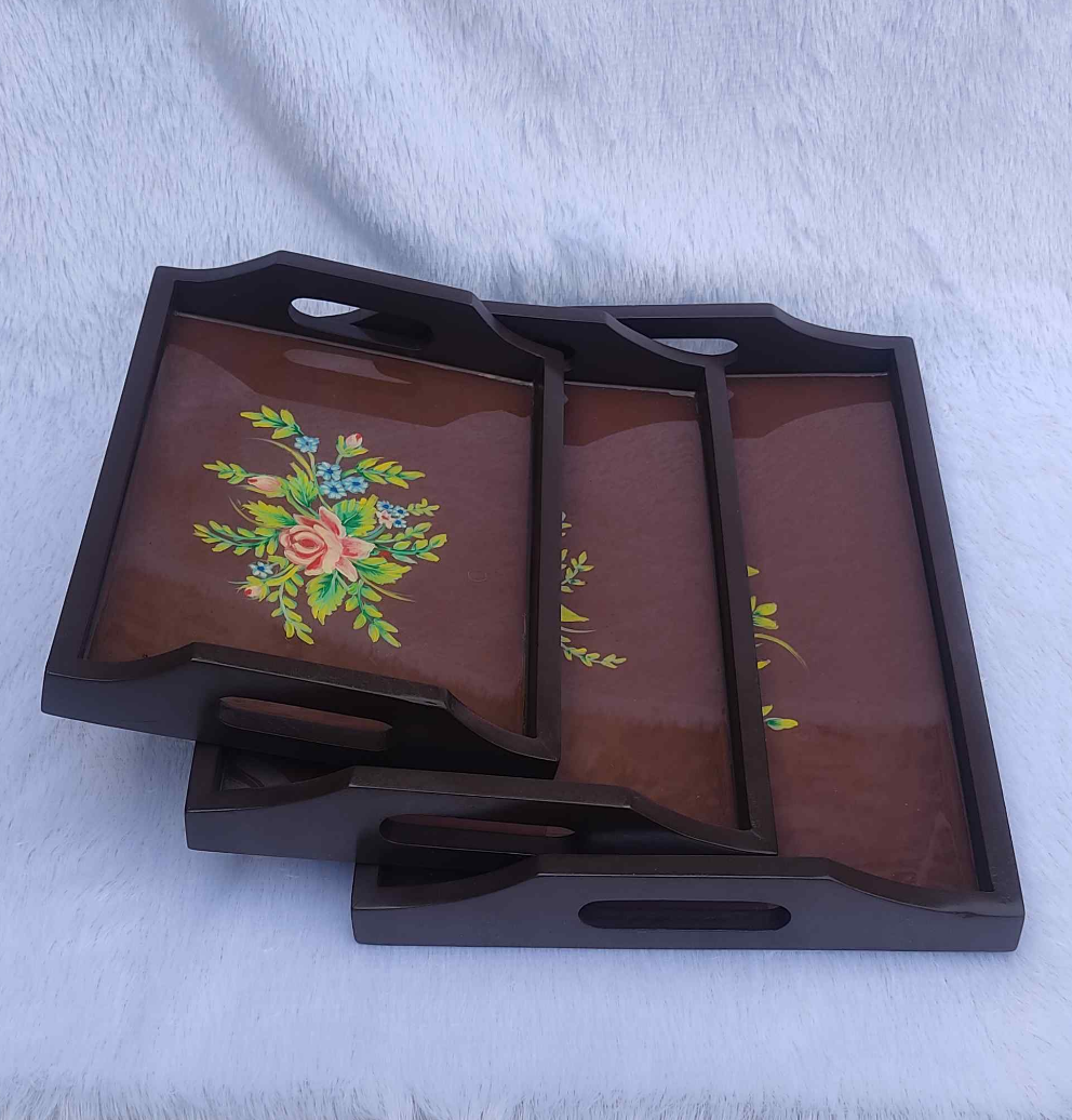 Single Rose Handprint Trays