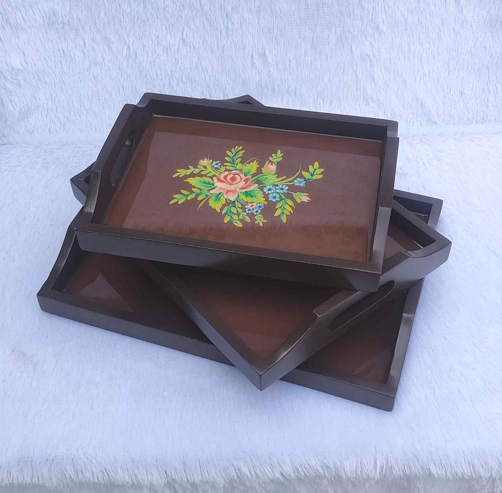 Single Rose Handprint Trays