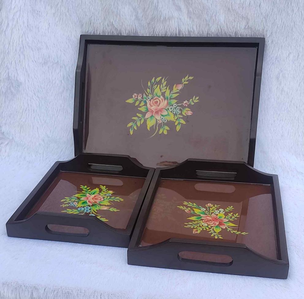 Single Rose Handprint Trays