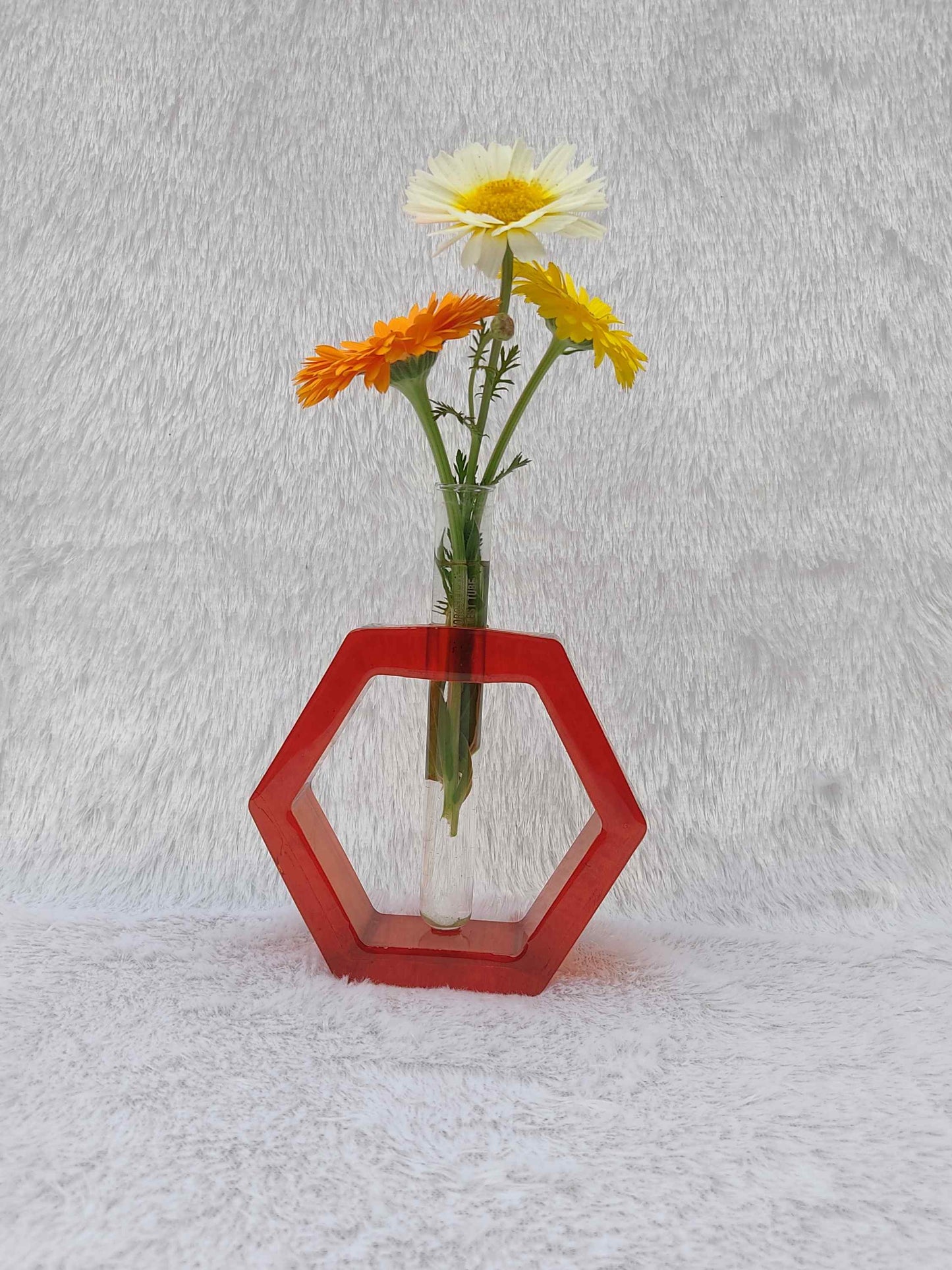 Red Hexagon Planter