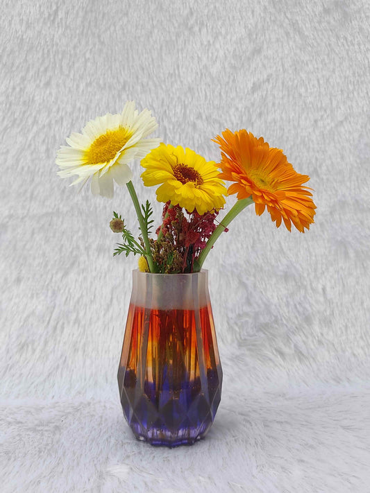 Multi-Color Half Zig-Zag Vase