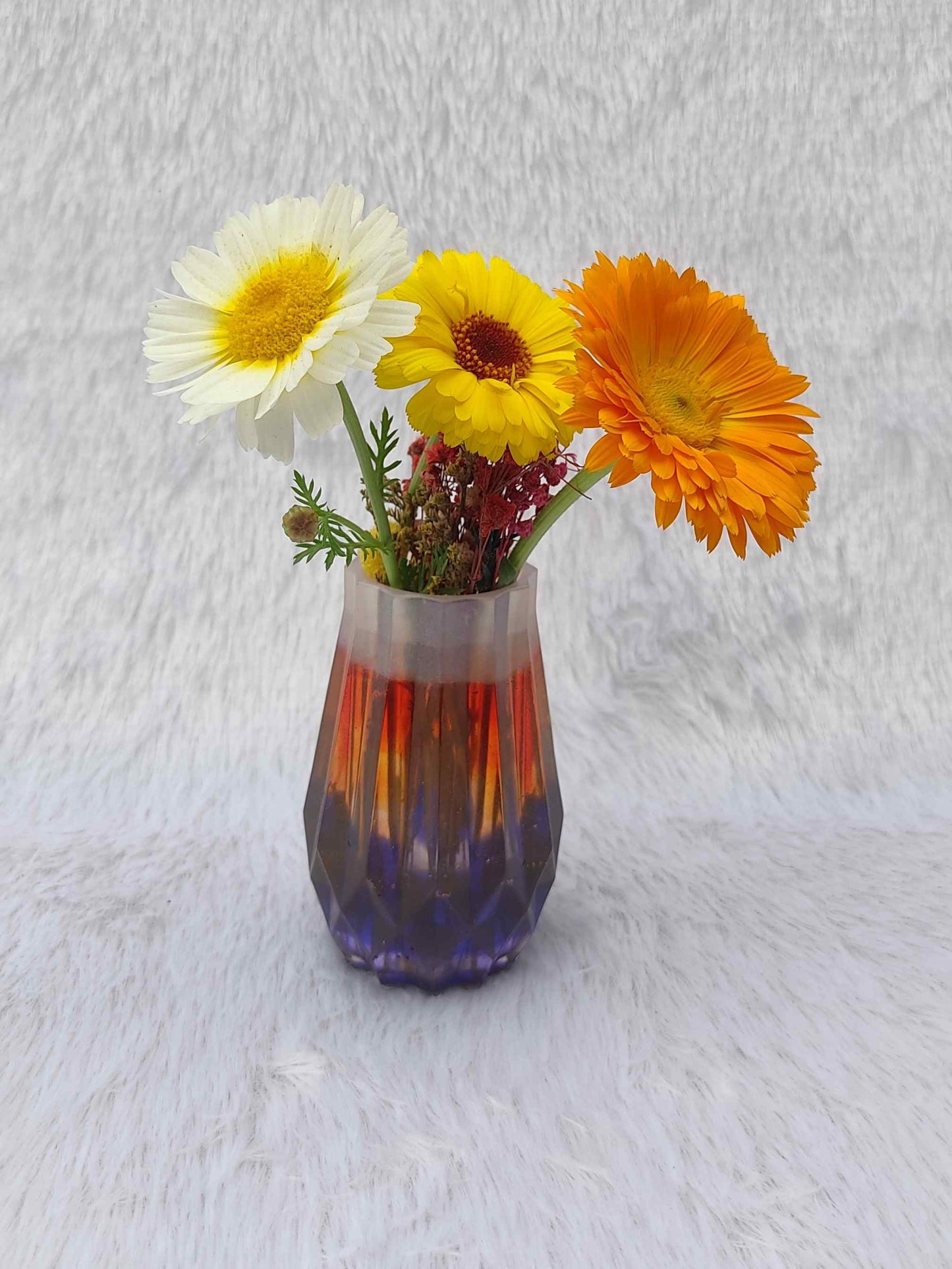 Multi-Color Half Zig-Zag Vase