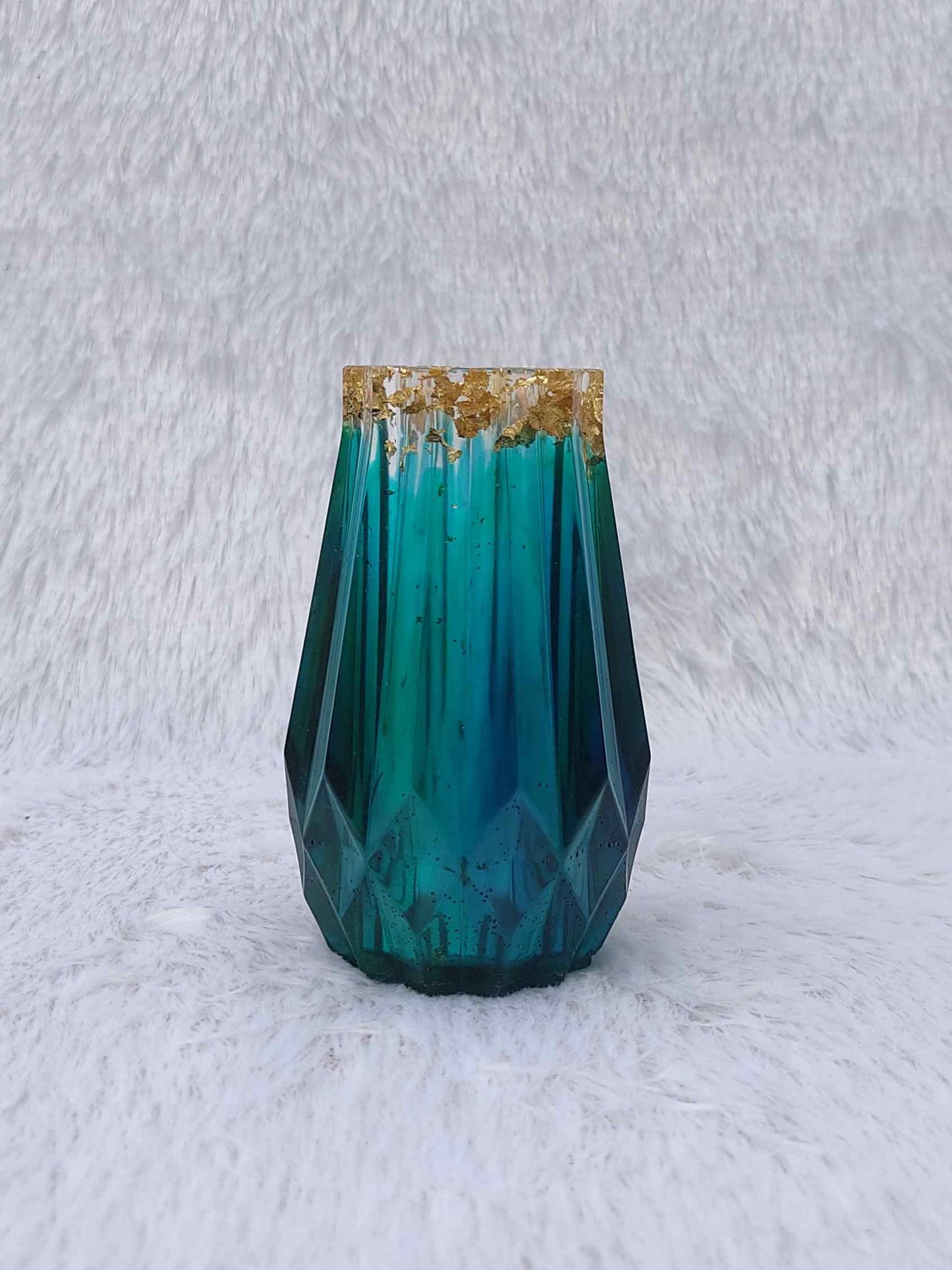 Dark Green Half Zig-Zag Vase